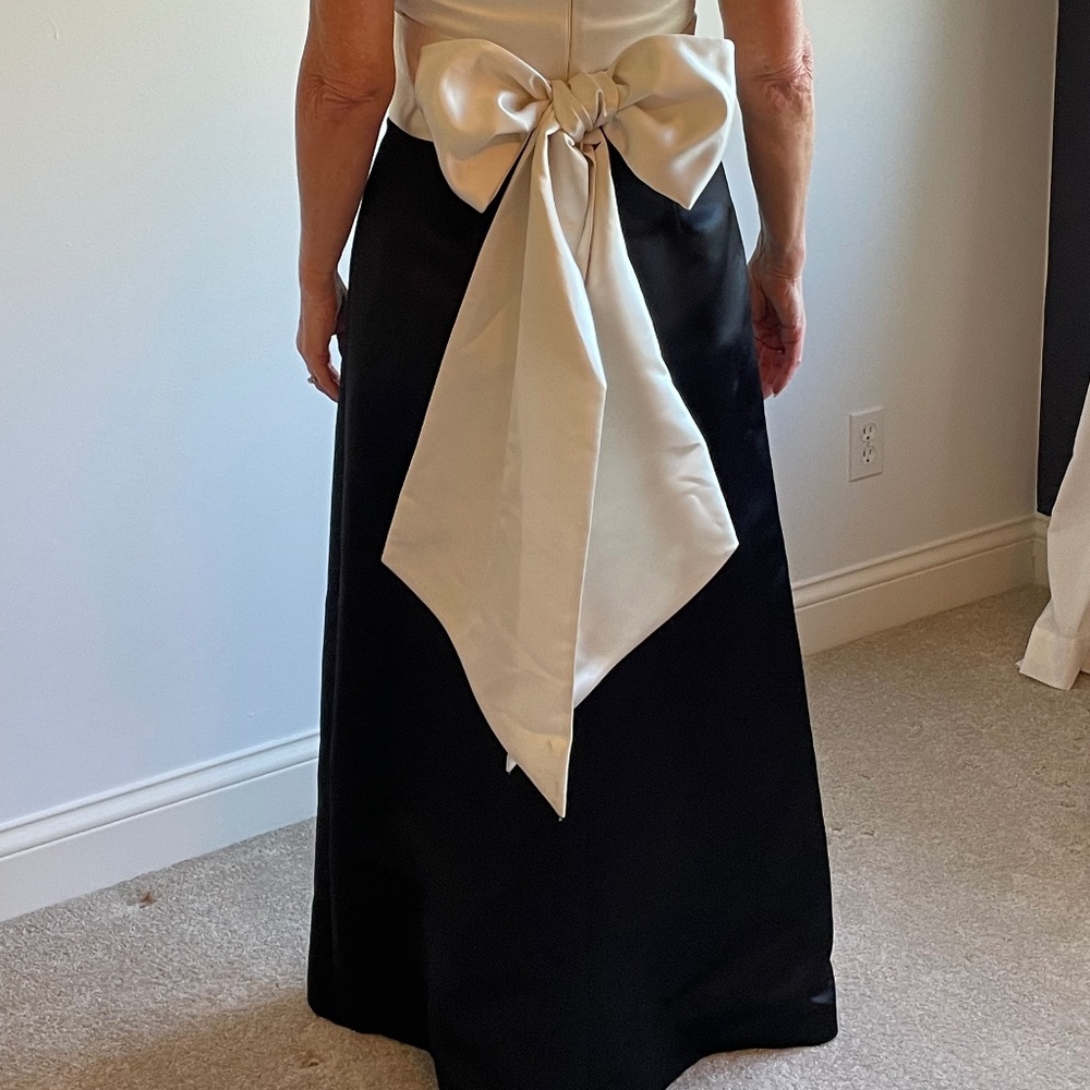 Ivory and Black long dress for special event, wedding, prom